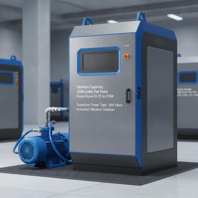 Kapasitas Filtrasi 1000 liter per jam Sistem Filter pendingin CNC Kekuatan pompa 075 sampai 3 KW Menara ekstraksi Tipe Tidak memiliki solusi filtrasi industri